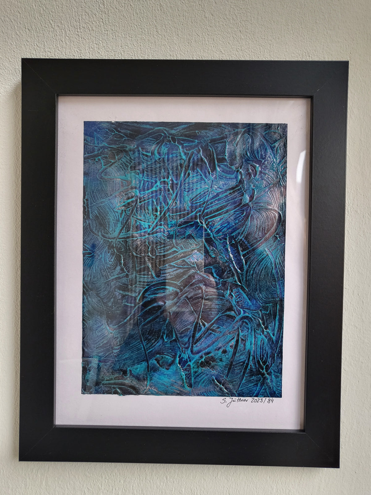 UNIQUE - Acrylic painting No. 2024/99 - "Art and inspiration of the soul" - 21 cm x 29.7 cm including frame - JüttnerArt-Collection