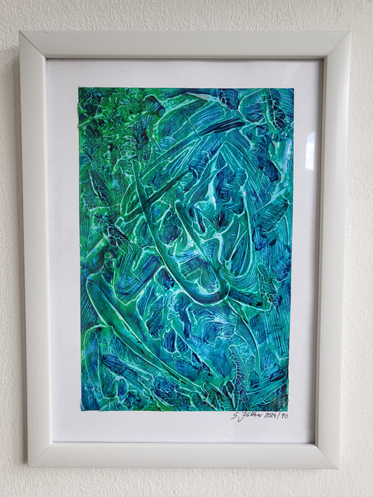 UNIQUE - Acrylic painting No. 2024/99 - "Art and inspiration of the soul" - 21 cm x 29.7 cm including frame - JüttnerArt-Collection