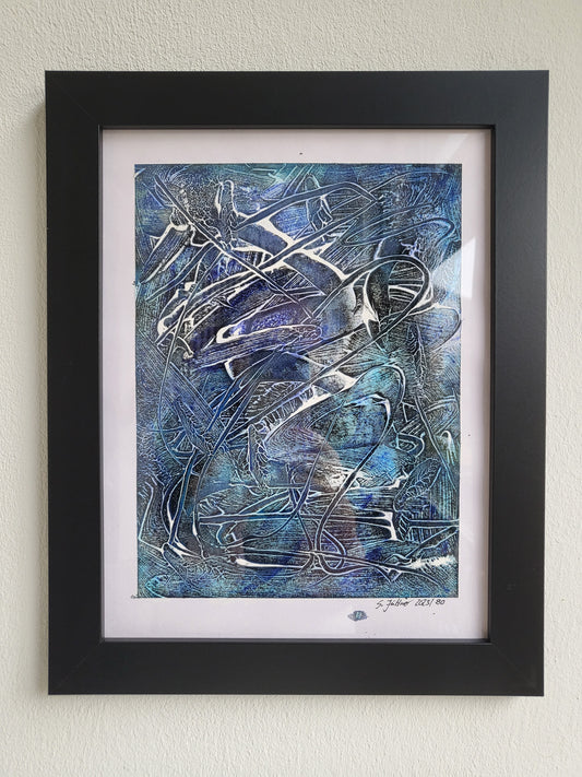 UNIQUE - Acrylic painting No. 2024/97 - "Art and inspiration for the soul to dream" - 21 cm x 29.7 cm including frame - JüttnerArt-Collection